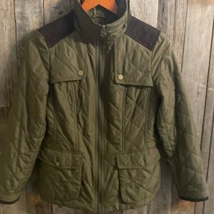 Doncaster 2Petite olive green zip jacket